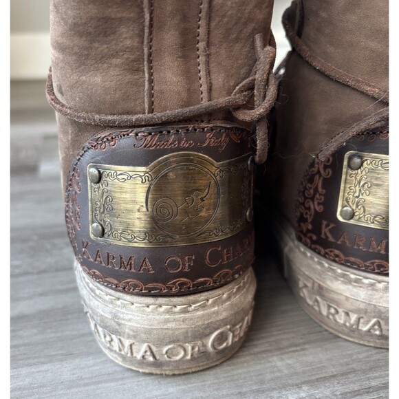 Karma Of Charme Malita Moccasin Boot Size 38 Brown Suede Leather - Picture 4 of 10